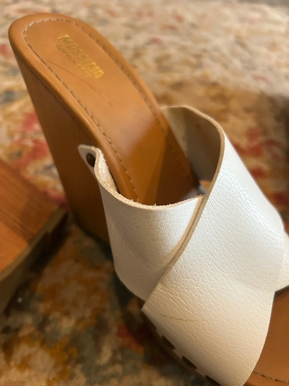 Mossimo Supply Co. White Crossband Wood-Look Wedges - Picture 2 of 2